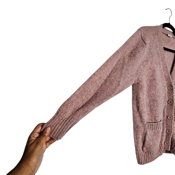 Blancheporte Womens Lavender 100% Lanie Wool Button V Neck Cardigan Size Large - Picture 4 of 5